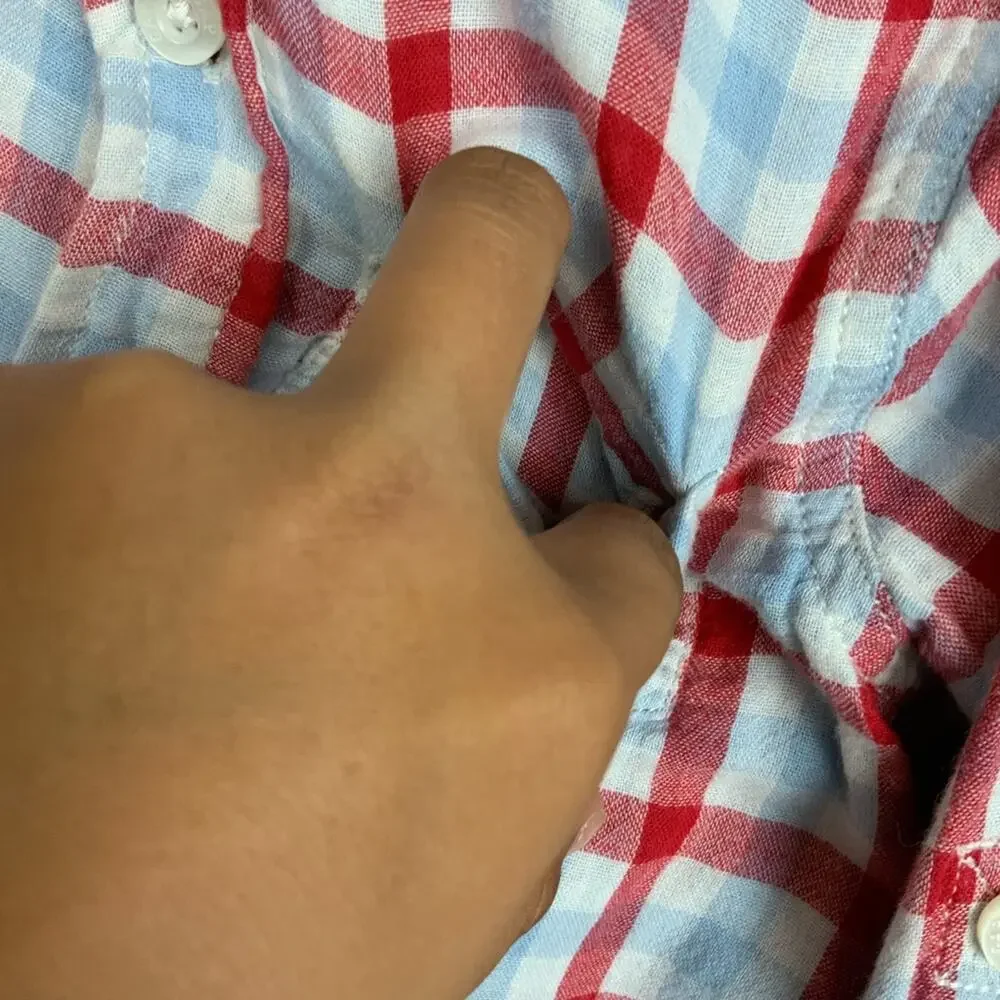 Baby Gap Brushed Cotton Plaid Long Sleeve Button Up Shirt Red Blue White 4